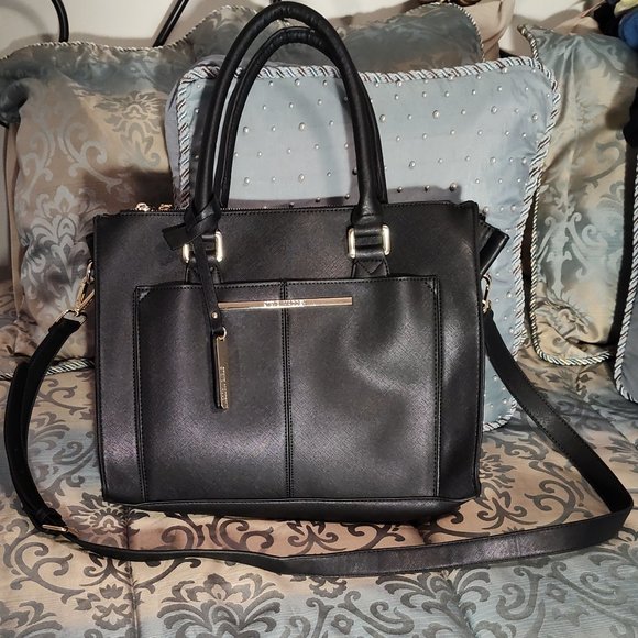 Steve Madden black tote handbag, in excellent to like new condition - Picture 1 of 5